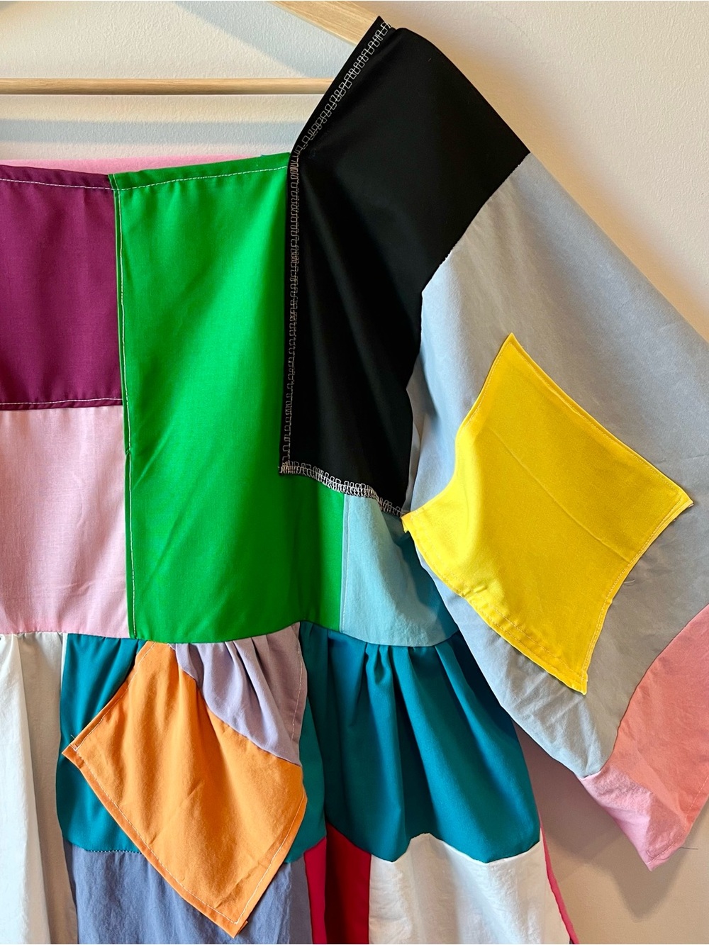 Handmade Quilted Patchwork Colorblock Dress SKU 05242 - Picture 13 of 16